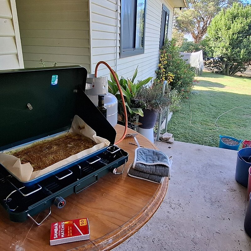 Cooking on the verandah