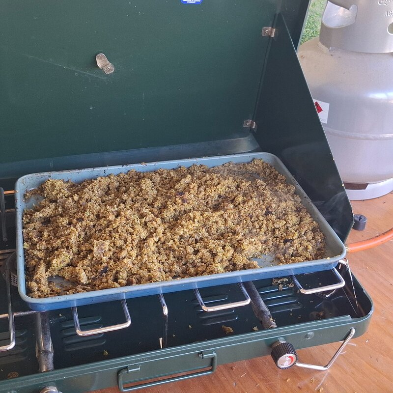 Cooking on the verandah