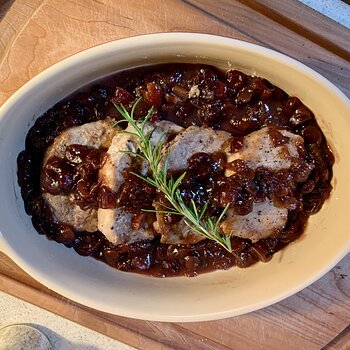 Pork Loin Chops In Cranberry-Orange Sauce