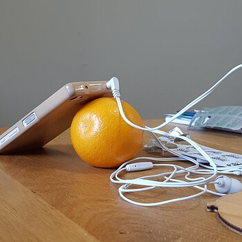 That's why the orange is on the table!