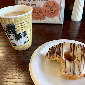 Doughnut And Coffee At Servatii's Bakery