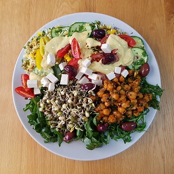 A trio of salads