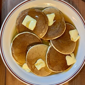 Pancakes, Maple Syrup, And Butter