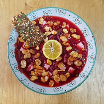 Sweet and Sour Red Cabbage and Beetroot Soup