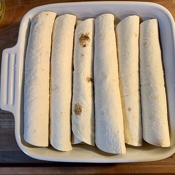 Roll up and into a baking dish...