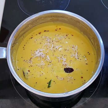 Mango Soup  - what it would look like if I was serving it today (but I'm not)