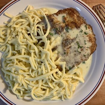 Pork Schnitzel And Spaetzle