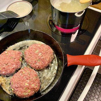 Frying The Beef, Cooking The Noddles!