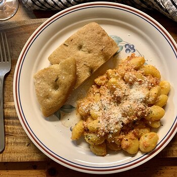 Crispy Gnocchi W/ Vodka Cream Sauce
