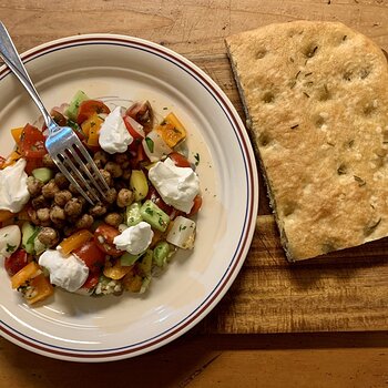 Fried Chickpea Salad