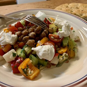 Fried Chickpea Salad