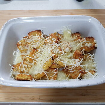 Baked Cauliflower Gnocchi with melted 'Cheese'