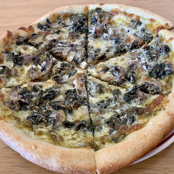 Spinach-Mushroom-Pesto-Cheese