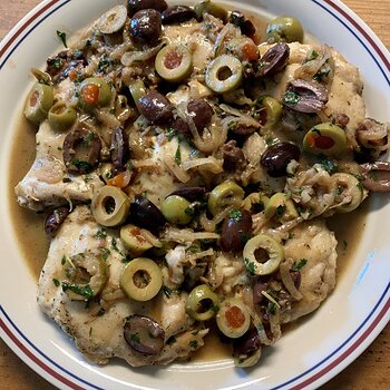 ElizabethB's Braised Chicken And Olives