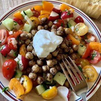 Fried Chickpea Salad