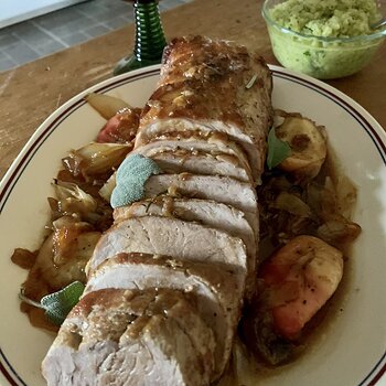 Pork Roast With Green Apple Sauce