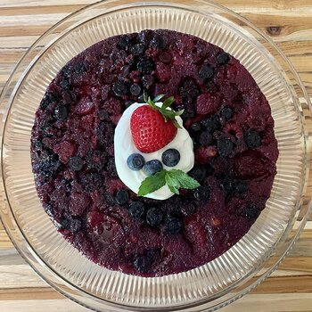 Triple-Berry Upside-Down Cornbread