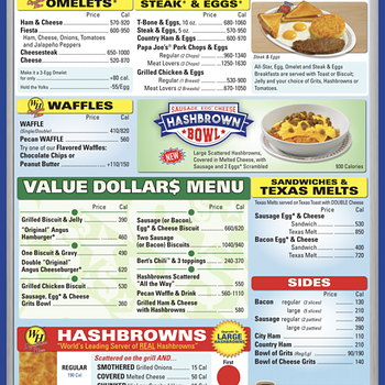 Waffle House Breakfast Menu