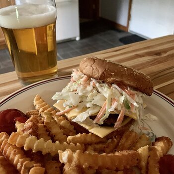 Slawburger And Fries