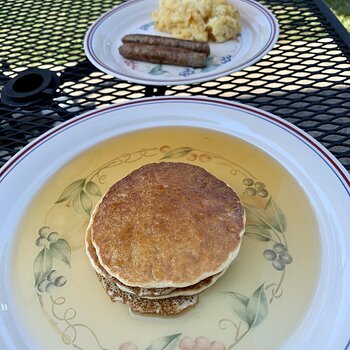 Pancakes, Sausages, Hashbrown Casserole