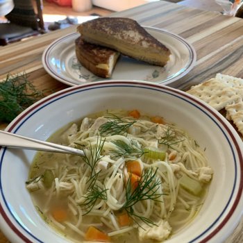 Chicken Noodle Soup & Grilled Cheese