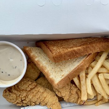 Chicken Strip Basket W/ Fries, Texas Toast, And Gravy