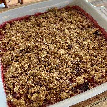 Peach-Plum Sesame Crumble