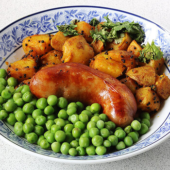 With pork and tomato sausage and peas 2 s.jpg