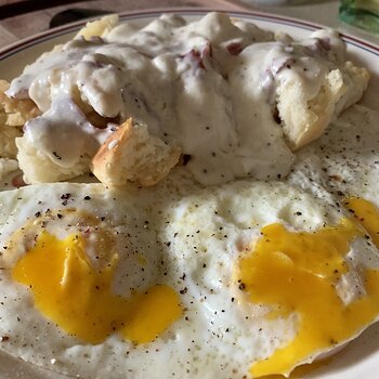 Buttermilk Biscuits, Gravy, And Eggs