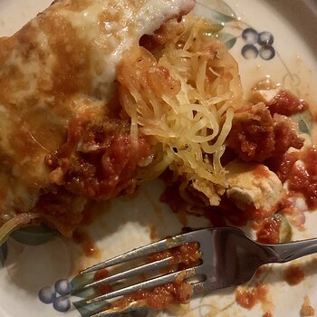 Spaghetti Squash-Chicken Parm Bake