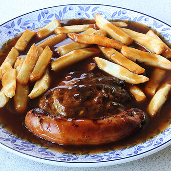 With sausage and chips and gravy 2 s.jpg