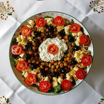 The assembled Chickpea Salad