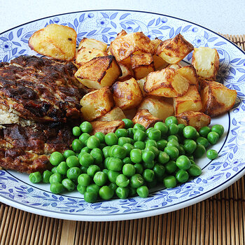 Haslet, roast potatoes, peas s.jpg