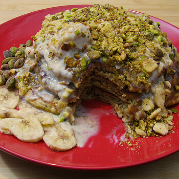 Banana Pistachio Pancakes