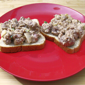 Beef and Pork Open Face Sloppy Joes