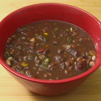 Berbere Beef Barley Wine Soup