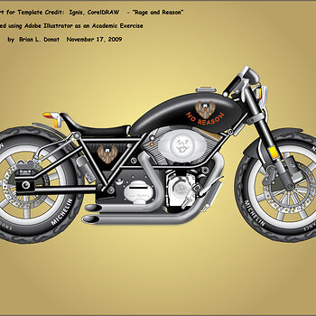 Harley Davidson Motorcycle Digital Drawing