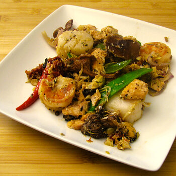 Seafood Wine Sauce Stir Fry