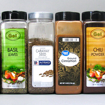 Spices - Allspice, Anise, Basil, Caraway Seed, Cinnamon, Chilli Powder, Cumin and Dill Weed