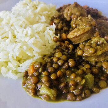 Curry-Flavoured Lentils and Italian Pork Sausage.jpeg