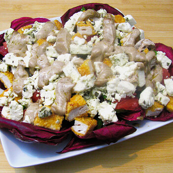 Chicken Salad with Radicchio and Snow Peas