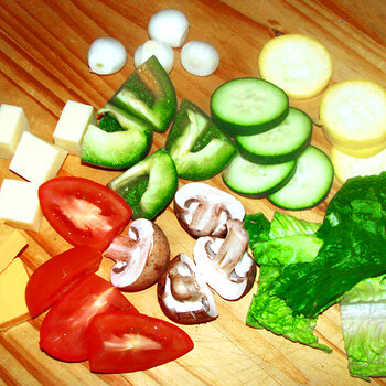 Skewered Salad Ingredients