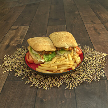 Maryland Soft Shell Blue Crab Sandwiches with French Fries