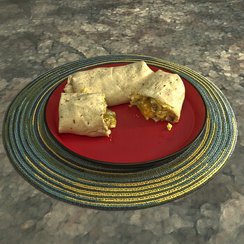 Pork Sausage and Egg Breakfast Burrito