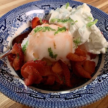 Honey-Lime Strawberries With Whipped Cream