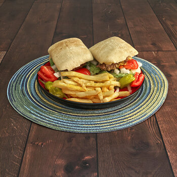 Ciabatta Lamburger Sandwiches with French Fries