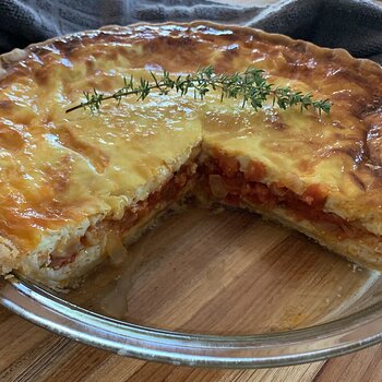 Tomato Quiche - Sliced