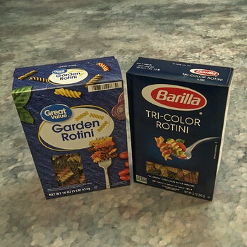 Garden and Tri-Color Rotini Pasta