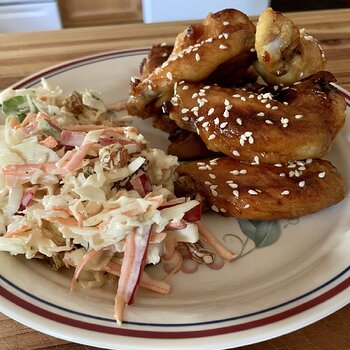 Ginger-Orange Chicken Wings & Citrus Slaw