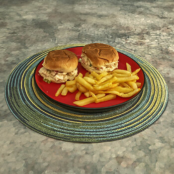 Tuna Salad Sandwiches and French Fries